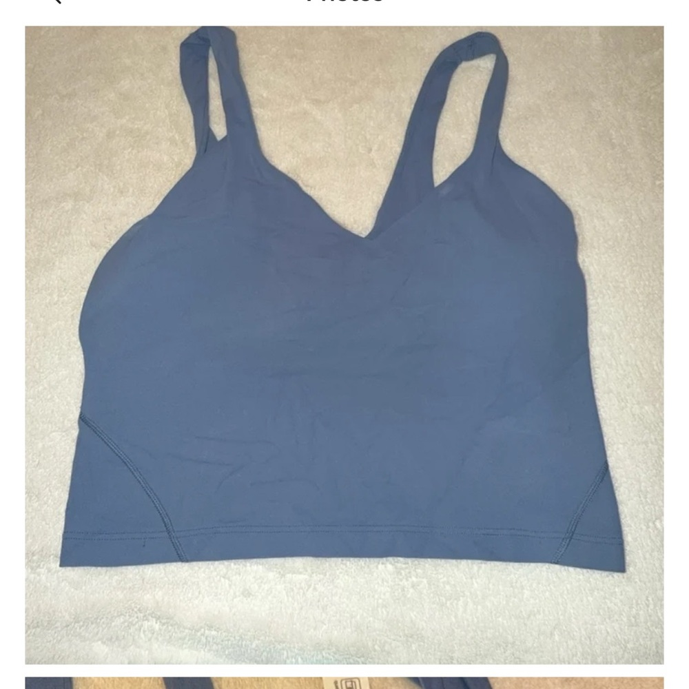 Lululemon align blue crop Tank Top size 6